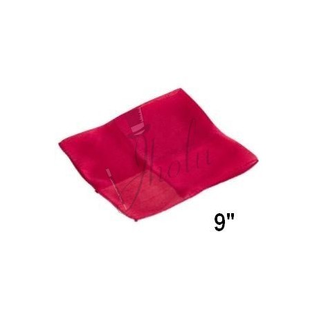 Pañuelo de Seda Cuadrado Rojo 9 pulgadas (Silk Red)