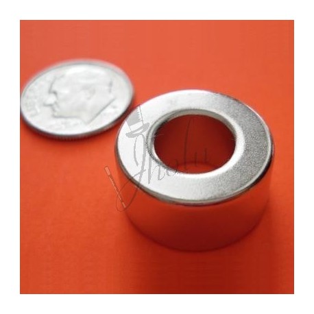 Imán de Neodimio en Anillo 19mm DE x 10mm DI x 10mm